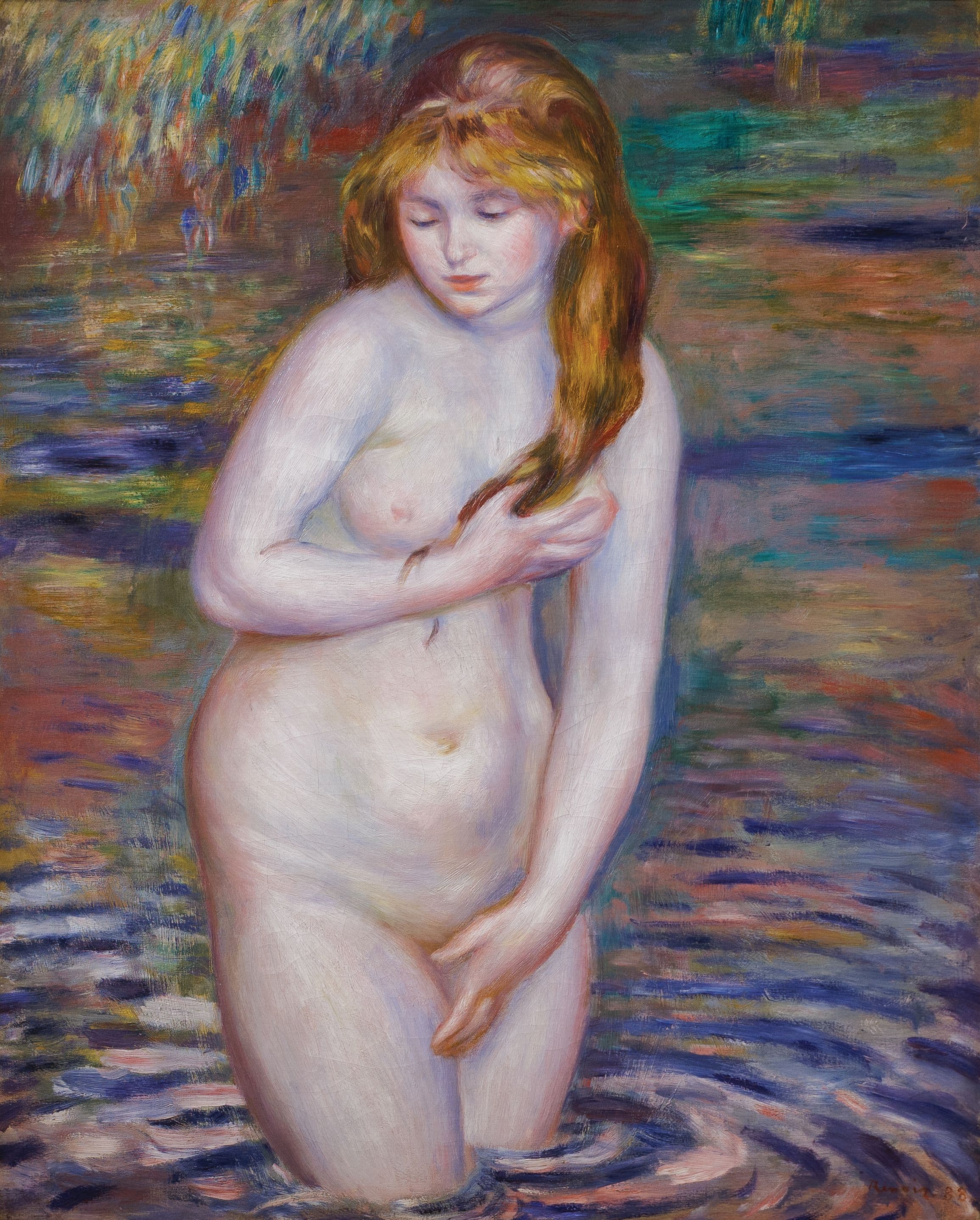 Jeune femme se baignant (Young woman bathing), 1888, Pierre-Auguste Renoir